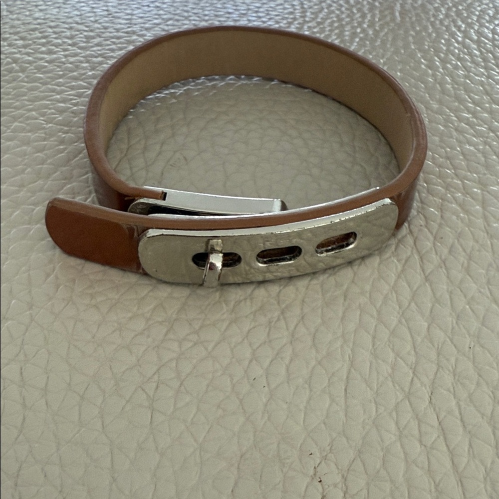 Brown Bracelet with Silver Clasp